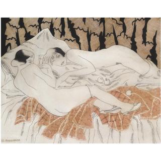 Yuri Pavlovich Annenkov - Two Nudes In A Bed