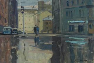 Yuri Pimenov - Early morning in Moscow