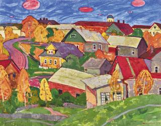 Yuri Vladimirovich Matushevsky - Village In Autumn