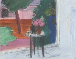 Yvan Theys - Pink Flowers On A Table In An Interior