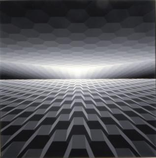 Yvaral - Horizon Structuré Gri; and a companion painting