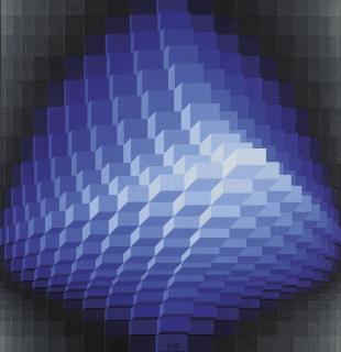 Yvaral - Structure Cubique bleue (Square Blue Structure)