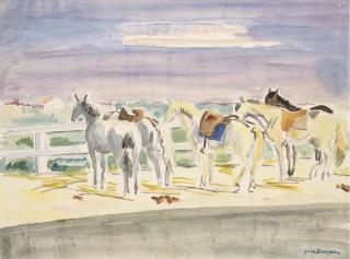 Yves Brayer - Chevaux de Selle En Camargue