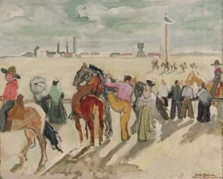 Yves Brayer - Gathering with horses in the Camargue