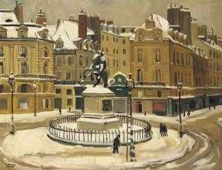 Yves Brayer - La Place des Victoires, Paris