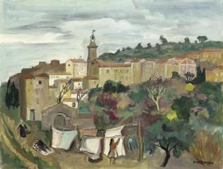 Yves Brayer - Les lavandières à Ramatuelle