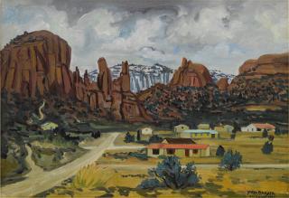 Yves Brayer - Paysage d\'Arizona