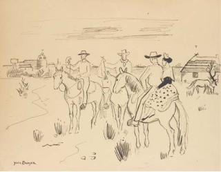 Yves Brayer - Paysage de Provence