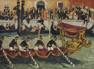 Yves Brayer - Régates à Venise