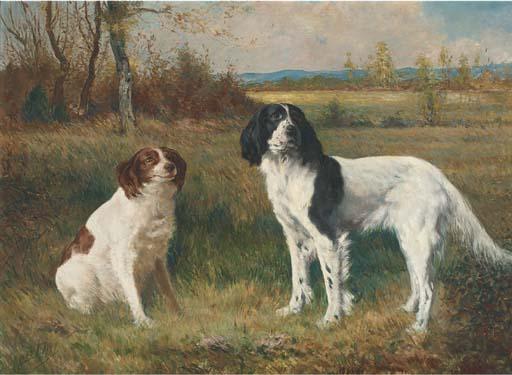 Yves Diey - Spaniels in a landscape