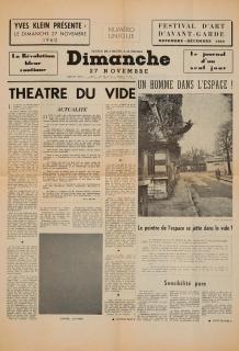 Yves Klein - Dimanche, le journal d’un seul jour (Théâtre du vide)