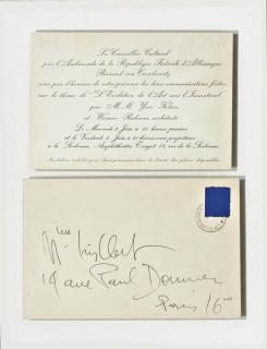 Yves Klein - Lettre à Iris Clert envoyée par elle-même