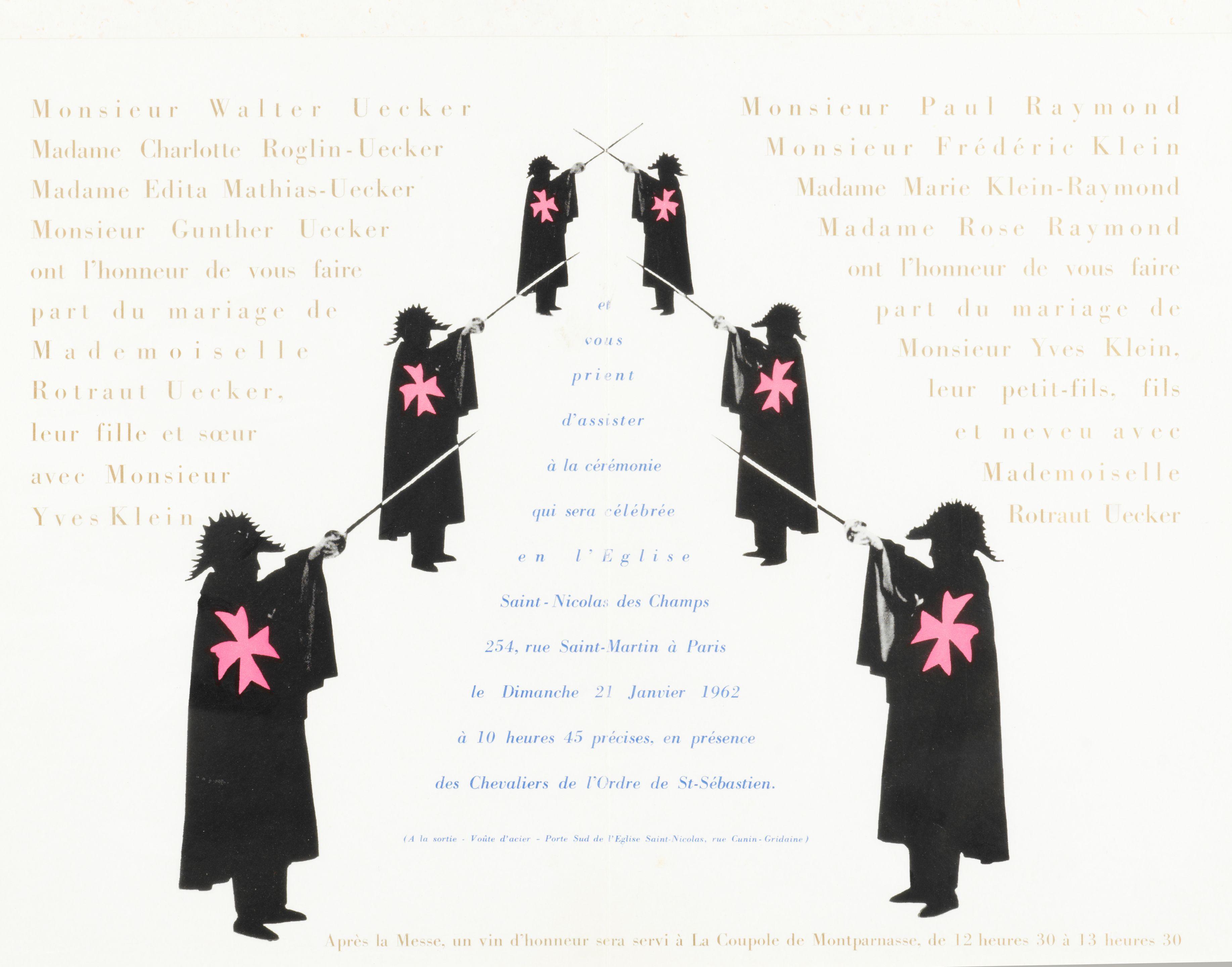 Yves Klein - Mariage De Rotraut Uecker Et Yves Klein, Le 21 Janvier 1962