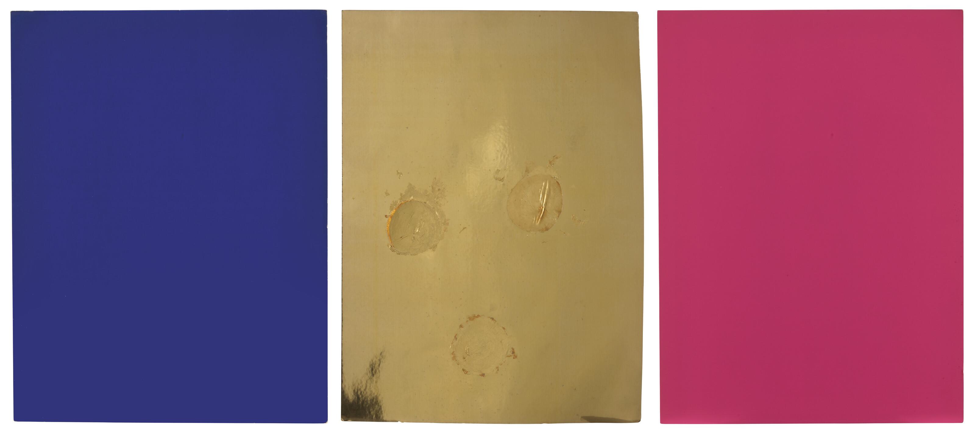 Yves Klein - Monochrome und Feuer (Triptych)