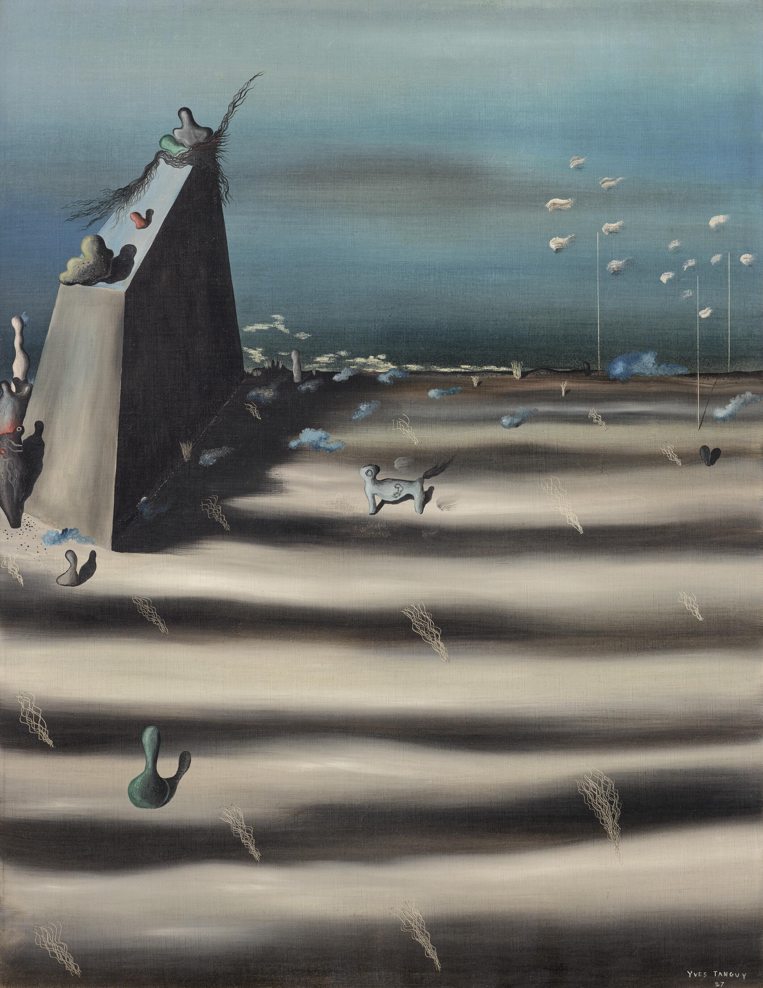 Yves Tanguy - Un grand tableau qui représente un paysage