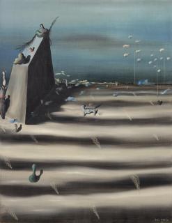 Yves Tanguy - Un grand tableau qui représente un paysage