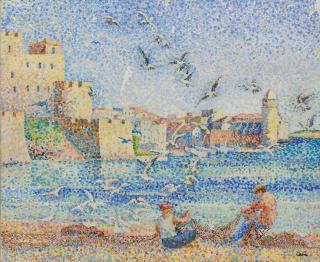 Yvonne Canu - Collioure, le nettoyage des filets de pêche