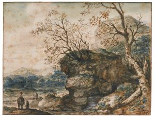 Zacharias Blijhooft - A Rocky Landscape With Travellers