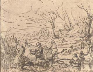 Zacharias Blyhooft - Un Paysage D\'Hiver Avec Patineurs Et Paysans Ramassant du Bois
