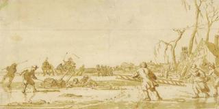 Zacharias Blyhooft - Villagers rescuing travellers drowning in a frozen river