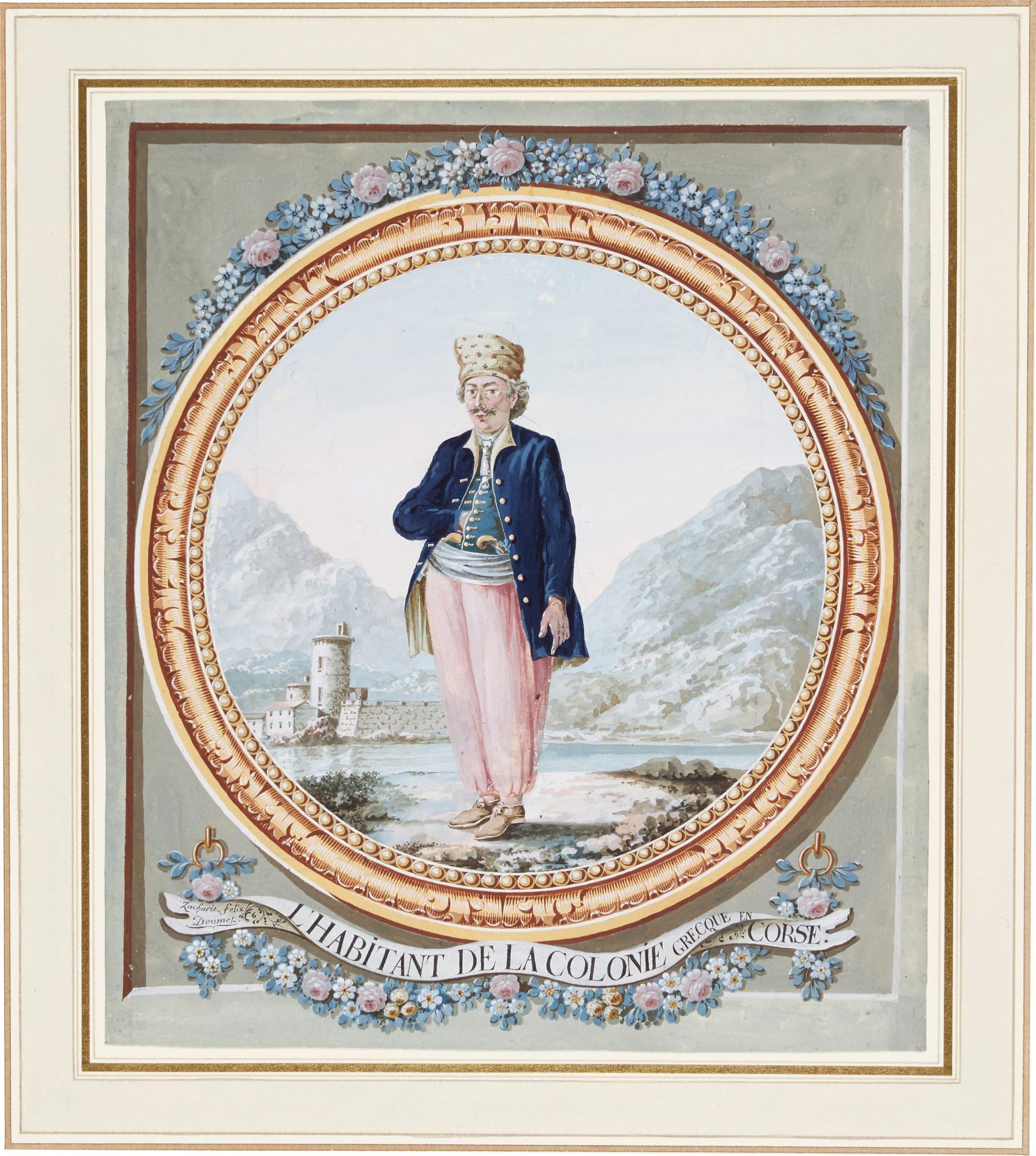 Zacharie-Felix Doumet - Two Corsican figure studies: Mendiant Corse and L\'Habitant de la Colonie Grecque en Corse