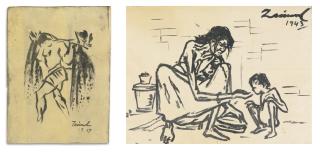 Zainul Abedin - Two Untitled Works