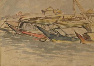 Zainul Abedin - Untitled (Boats)