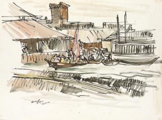 Zainul Abedin - Untitled (Landscape)