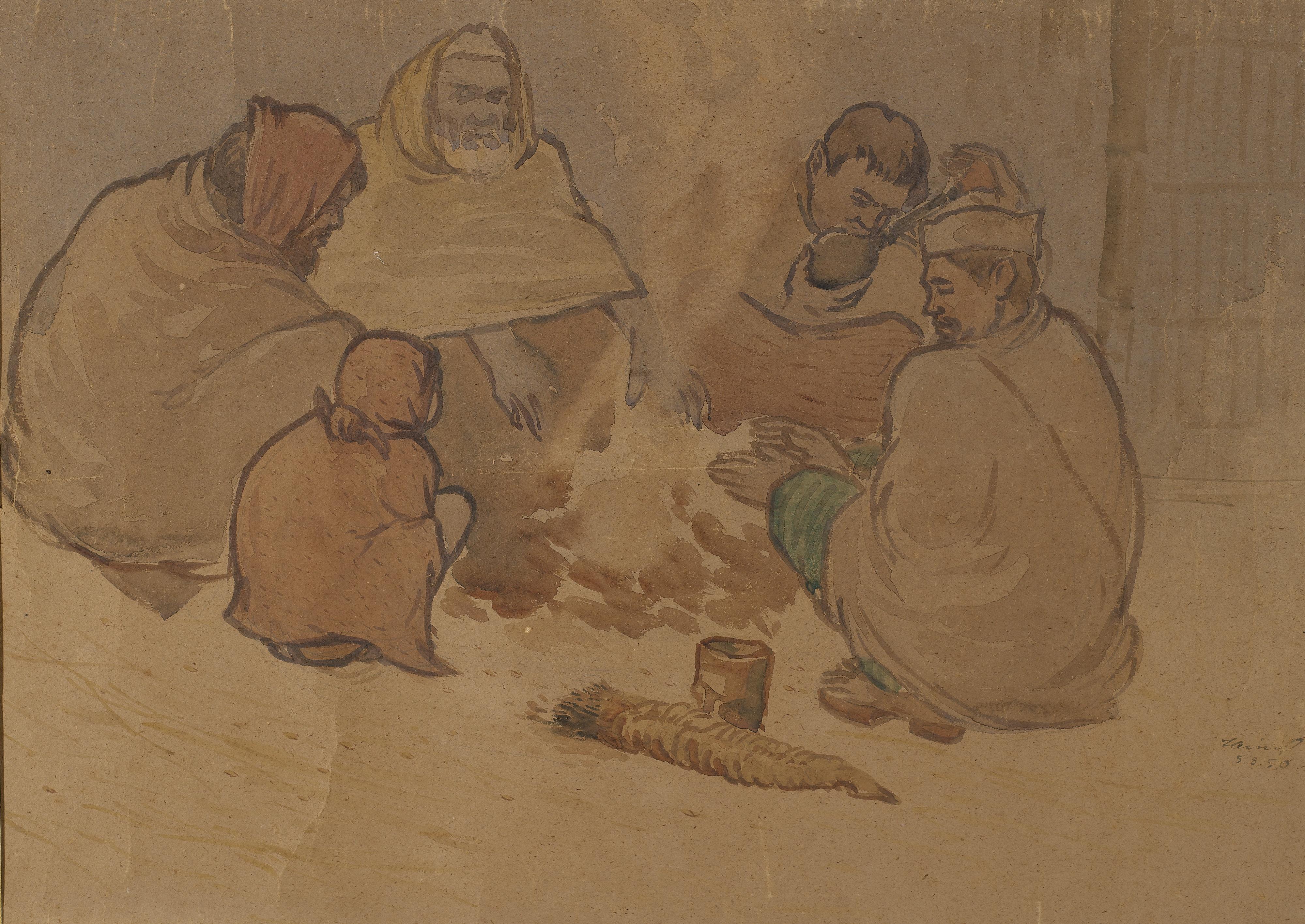 Zainul Abedin - Untitled (Potato Eaters)