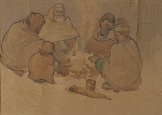 Zainul Abedin - Untitled (Potato Eaters)