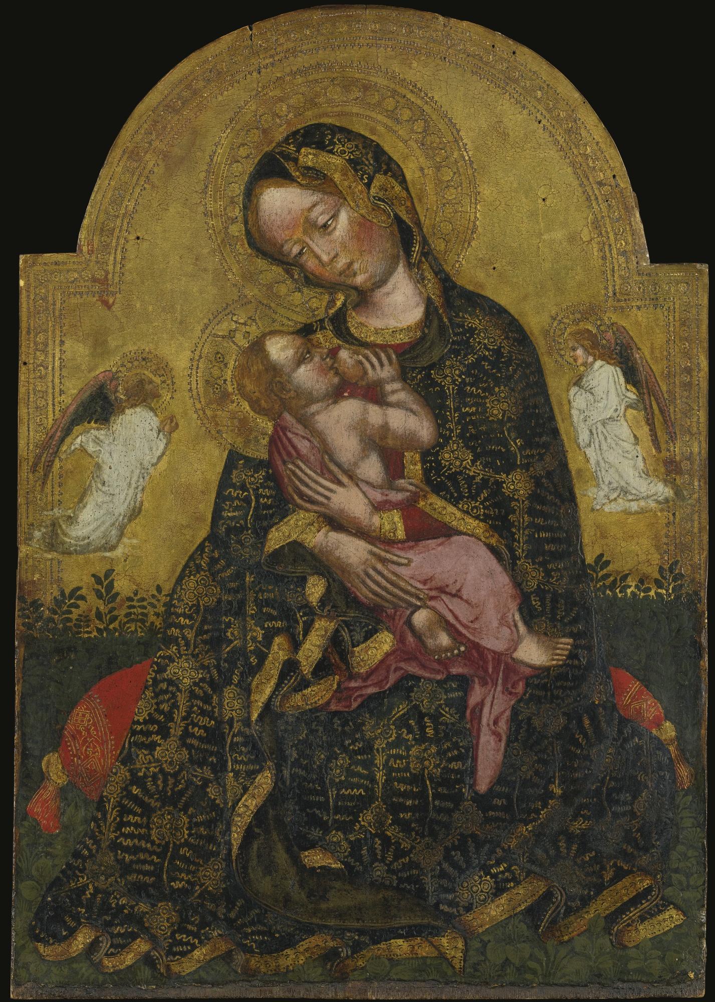 Zanino Di Pietro - The Madonna Of Humility Flanked By Two Angels
