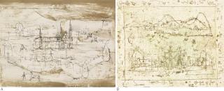 Zao Wou-Ki - A: La Vieille Ville (The Old Town); B: Paysage Avec Encadrement (Framed Landscape) [Two Works]