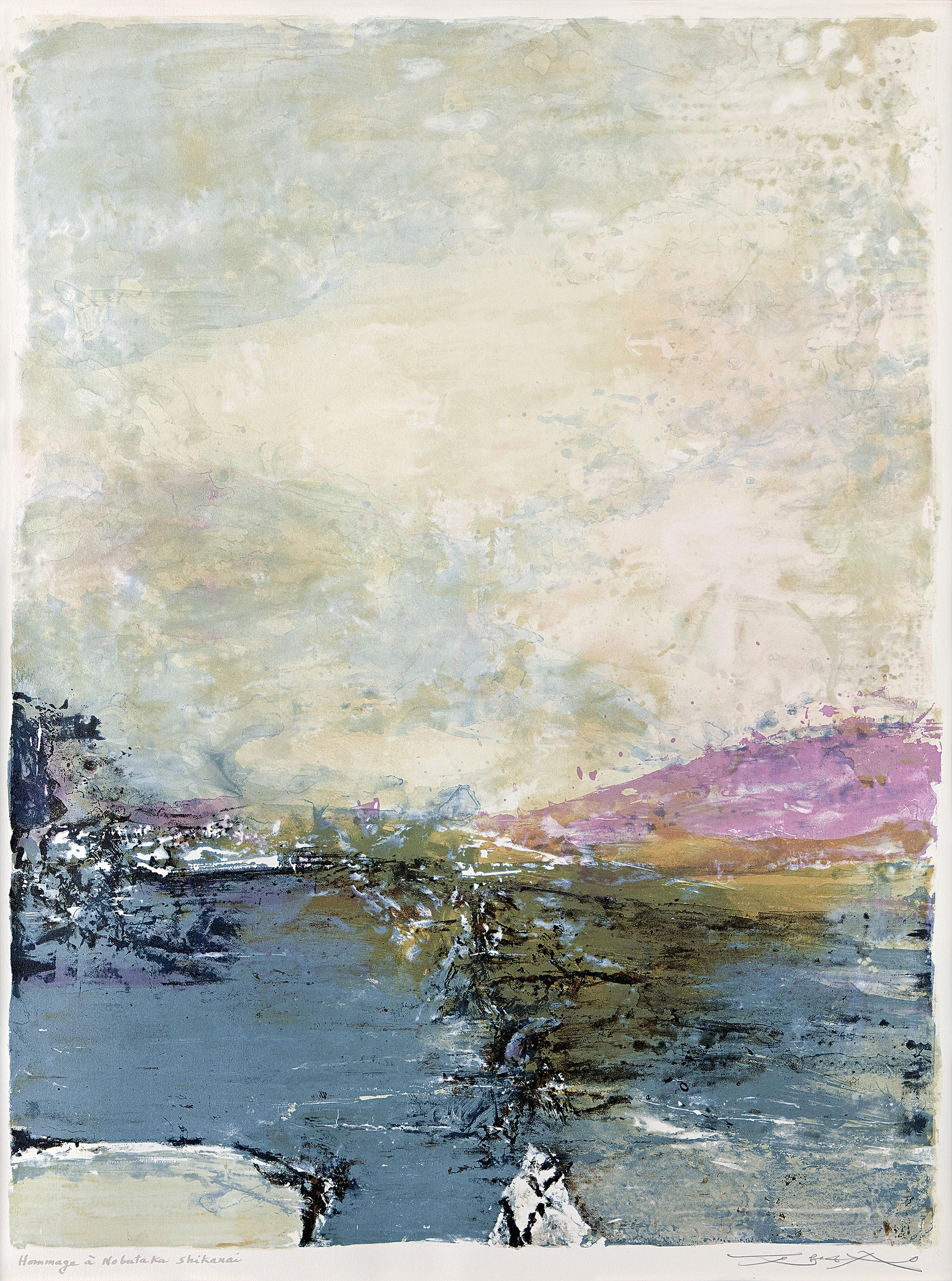 Zao Wou-Ki - Hommage À Nobutaka Shikanai (Executed In 1991)