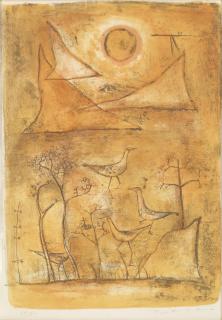 Zao Wou-Ki - Mountains and birds (Montagnes et oiseaux)