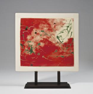 Zao Wou-Ki - Stèle 01 (Carré Rouge)