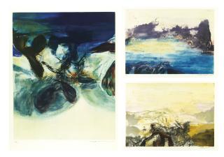 Zao Wou-Ki - Untitled; Untitled; & Untitled