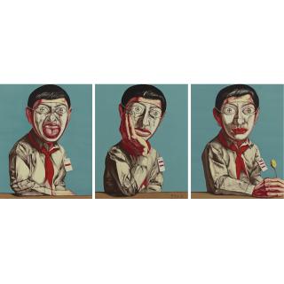 Zeng Fanzhi - Mask Series No. 11 (Triptych)