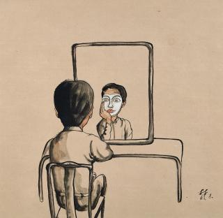Zeng Fanzhi - Me In The Mirror(Painted In 1990)