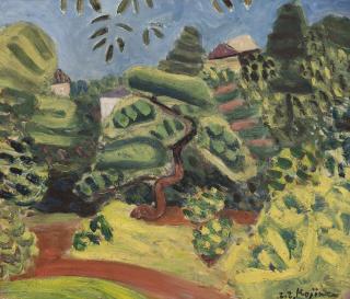 Zenzaburo Kojima - Pine Trees in a Garden