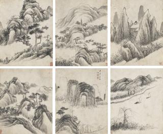 Zha Shibiao - Landscape and Scholars