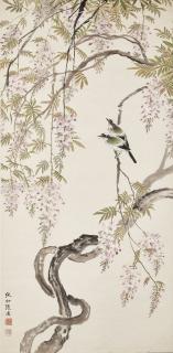 Zhang Chunchu - Birds and Wisteria