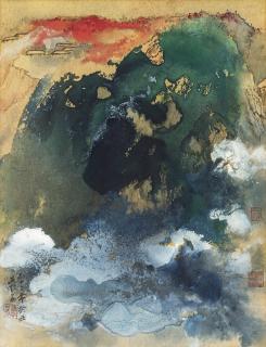 Zhang Daqian - Autumn Mountains At Dawn