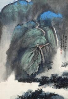 Zhang Daqian - Cascade In Mount Luofu