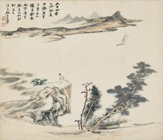 Zhang Daqian - Gazing at the Boat