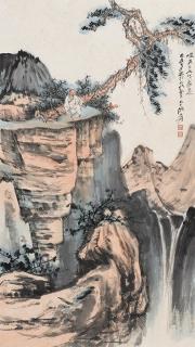 Zhang Daqian - Landscape and Figure