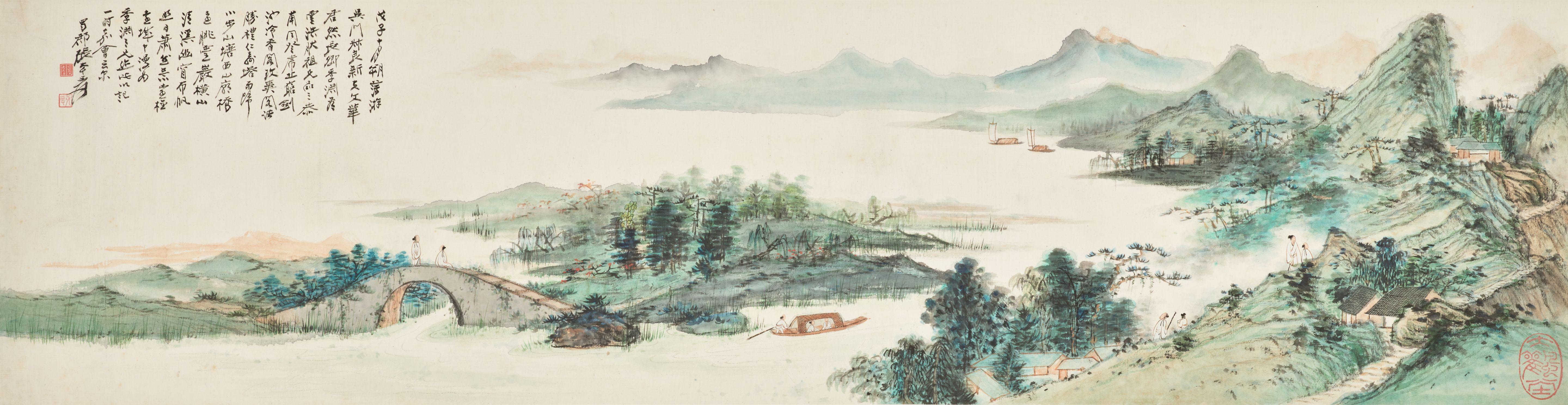Zhang Daqian - Landscape of Huqiu