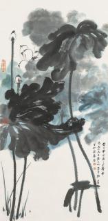 Zhang Daqian - Lotus, 1974