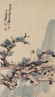 Zhang Daqian - Man on Pine
