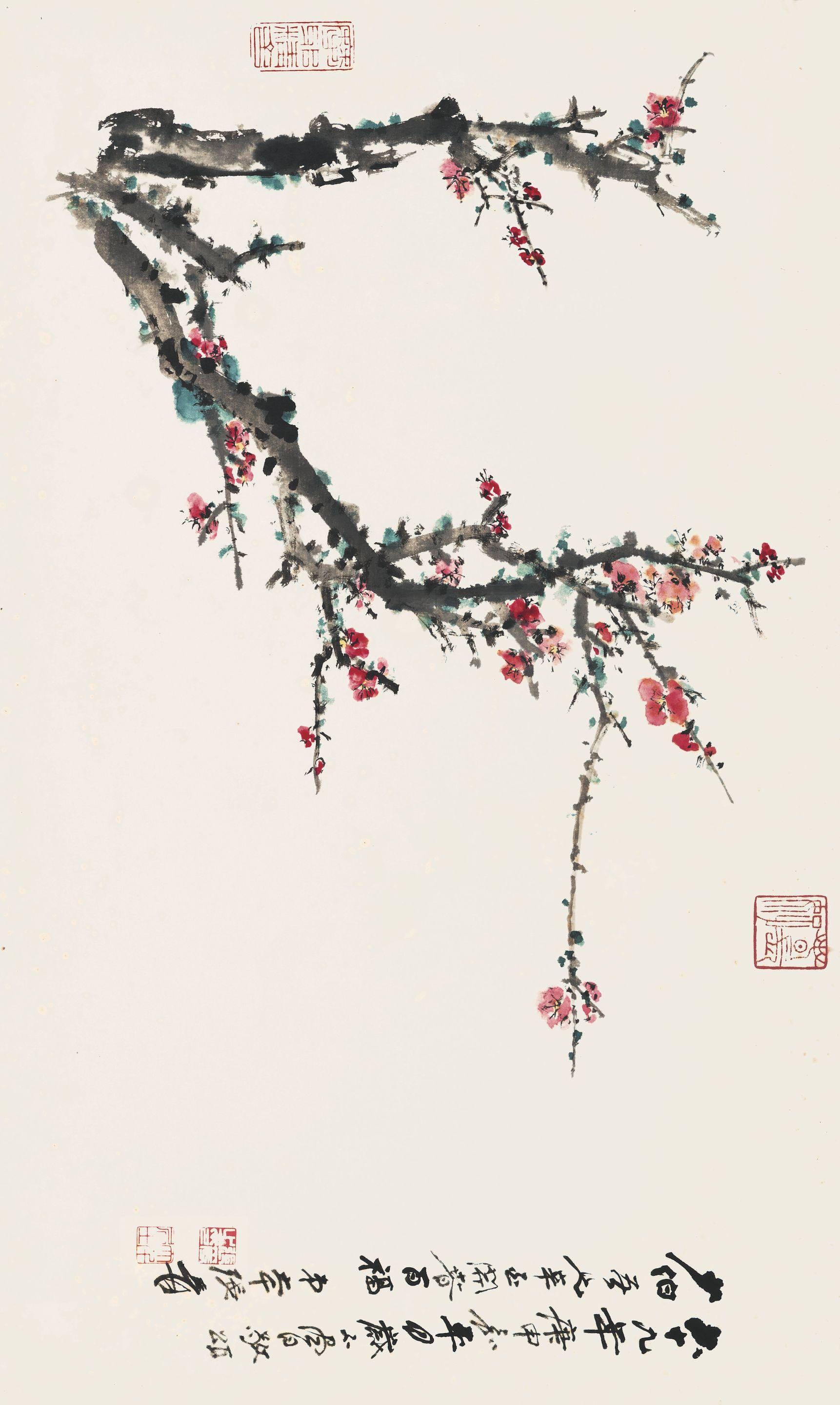 Zhang Daqian - Plum Blossom, 1981