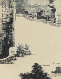 Zhang Daqian - Relaxing on the River